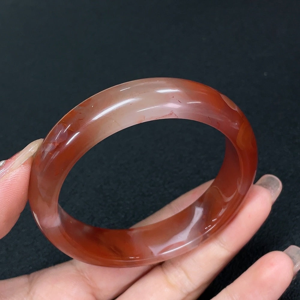Southern Red Agate Round Bracelet Size 55.4 Total Weight Approx. 48.03g Visible Organic Matter