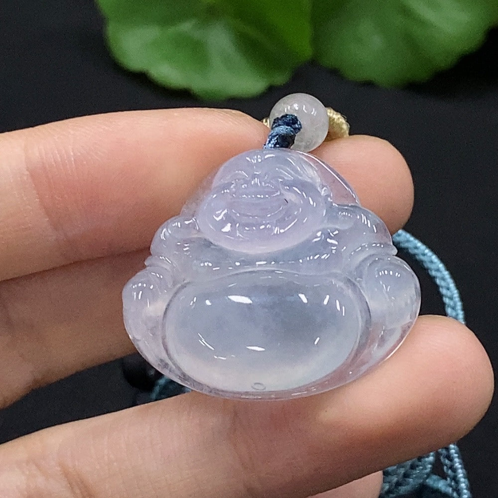 Jadeite Buddha Pendant with Non-A Grade Beads, Total Weight Approximately 9.6g