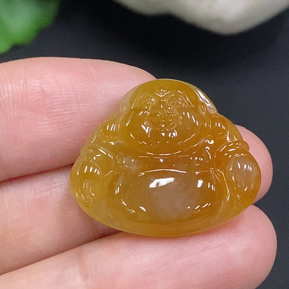 Jadeite Buddha Inlaid Piece Total Weight Approx. 3.9g