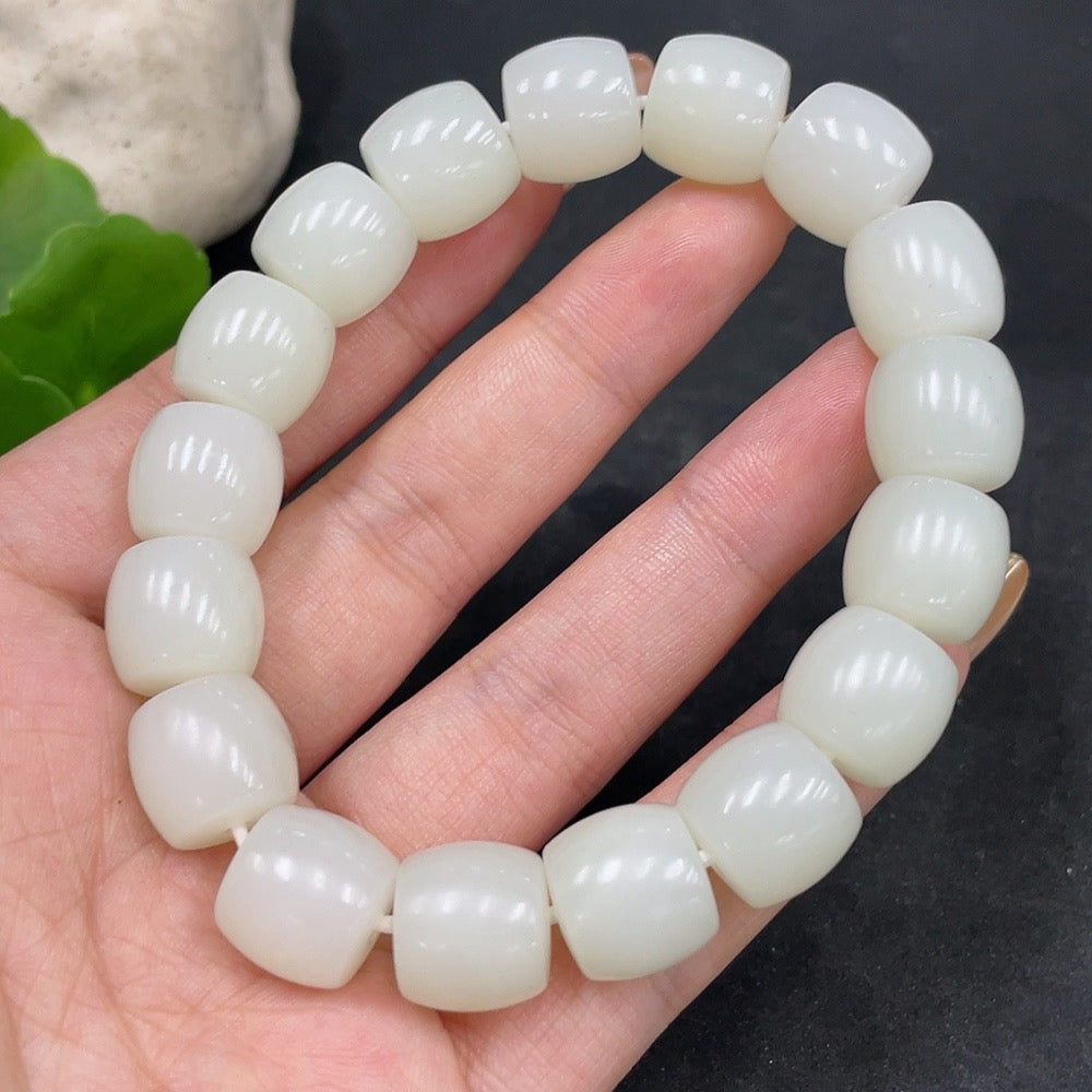 Hetian Jade Bracelet, Approx. 12.9mm, Total Weight Approx. 62.7g