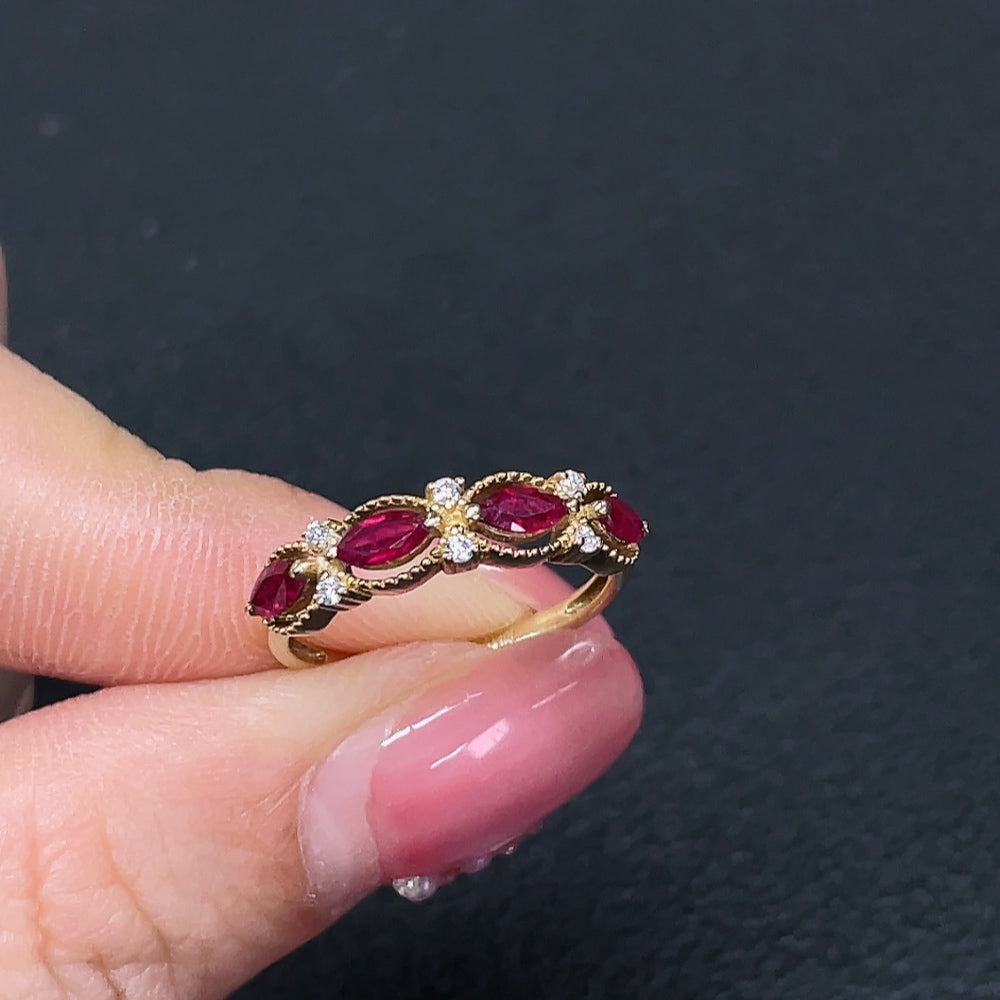 Ruby Ring (Non-Diamond, 35% Au, Approx. 1.58g, Size 12, Filled)