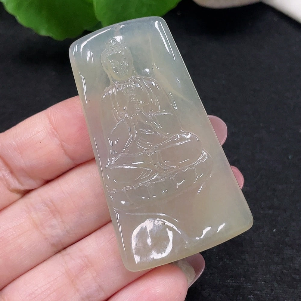 Jadeite Great Solar Tathagata Pendant, Total Weight Approx. 19.6g