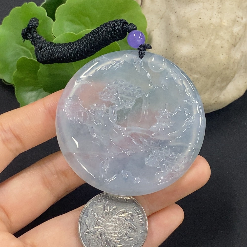 Jadeite Landscape Pendant Total Weight Approx. 32.8g
