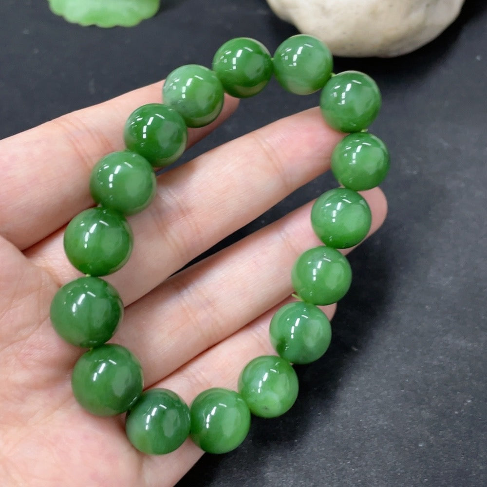 Hetian Jade Jasper Bracelet, Approx. 11.8mm