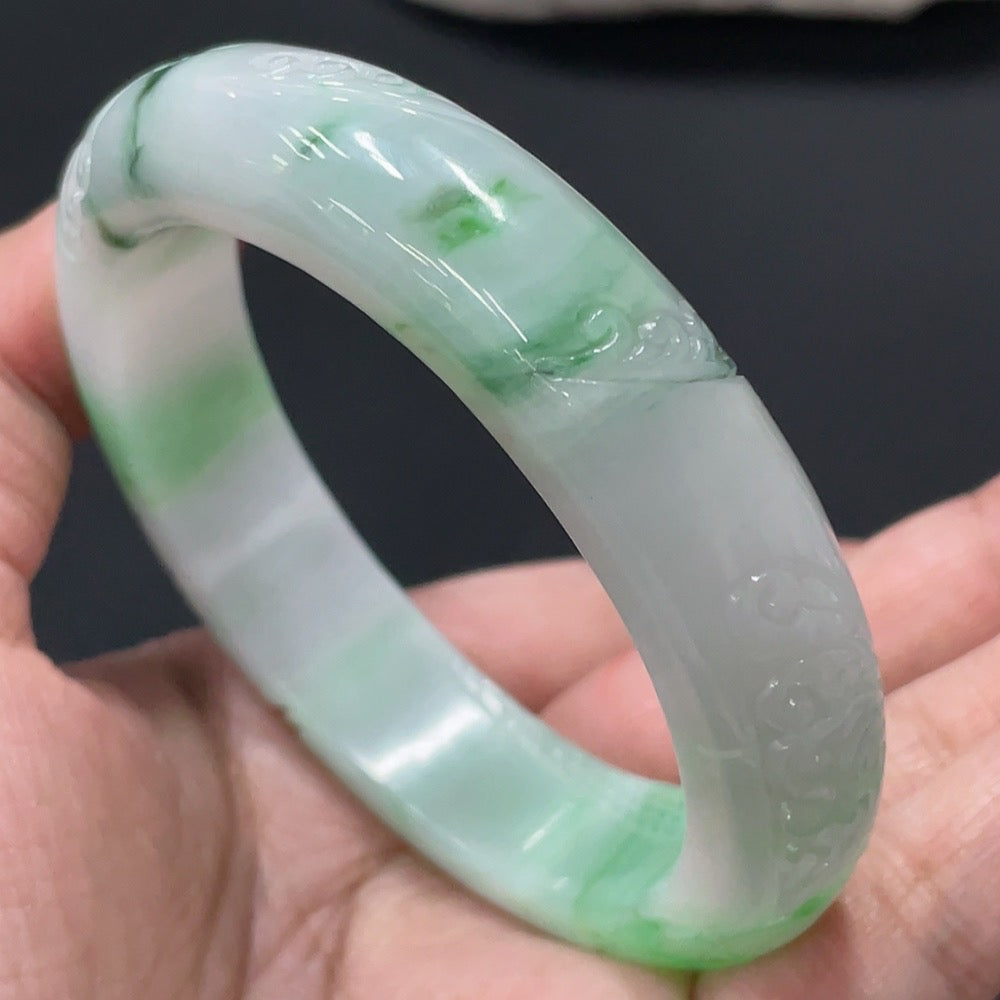 Jadeite Round Bangle Size 56.6 Total Weight Approx. 71.26g with Crack