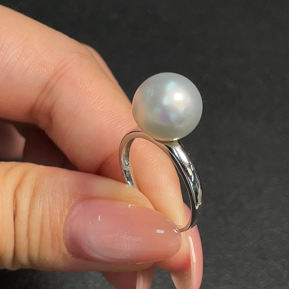 Seawater Pearl Ring 18K Gold Total Weight Approx. 3.48g Stone 11mm Size 15.5