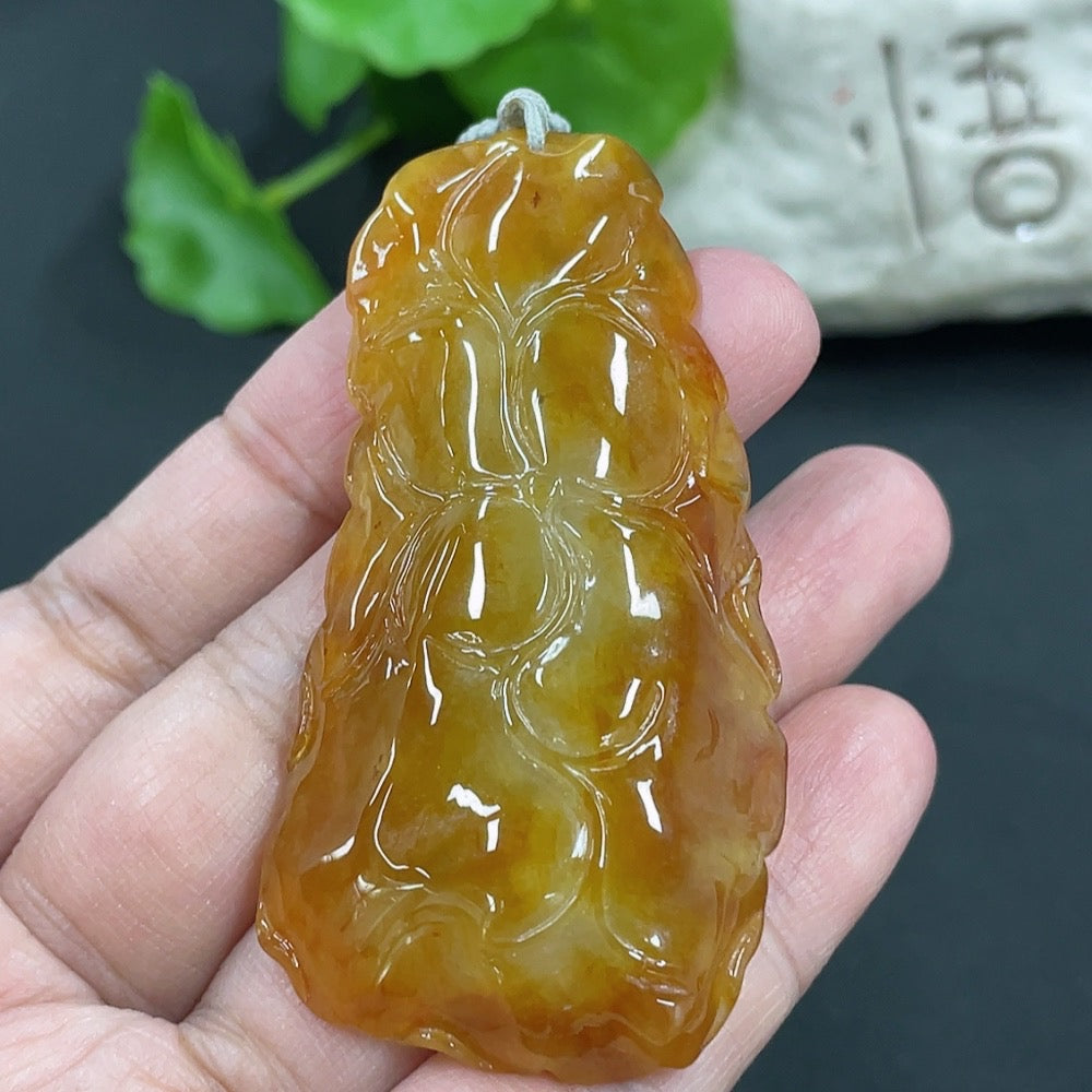 Jadeite Dragon Pendant Including Rope Approx. 28.9g