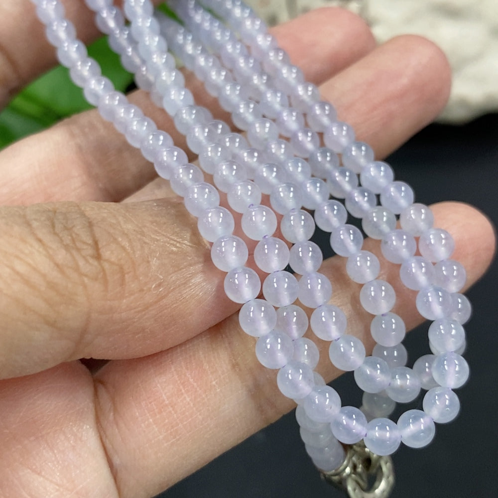 Jadeite Bead Necklace Approx. 4mm Non-Gold