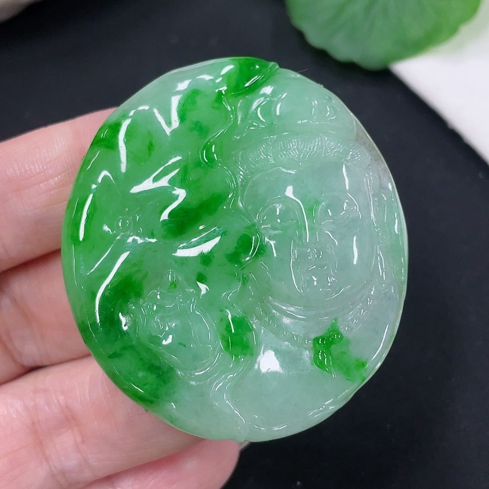 Jadeite Guanyin Pendant Total Weight Approx. 27.7g