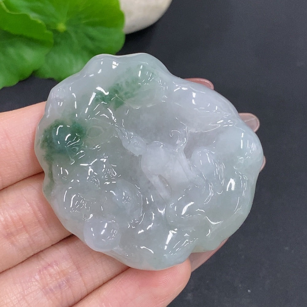 Jadeite Guanyin Pendant Total Weight Approx. 59g