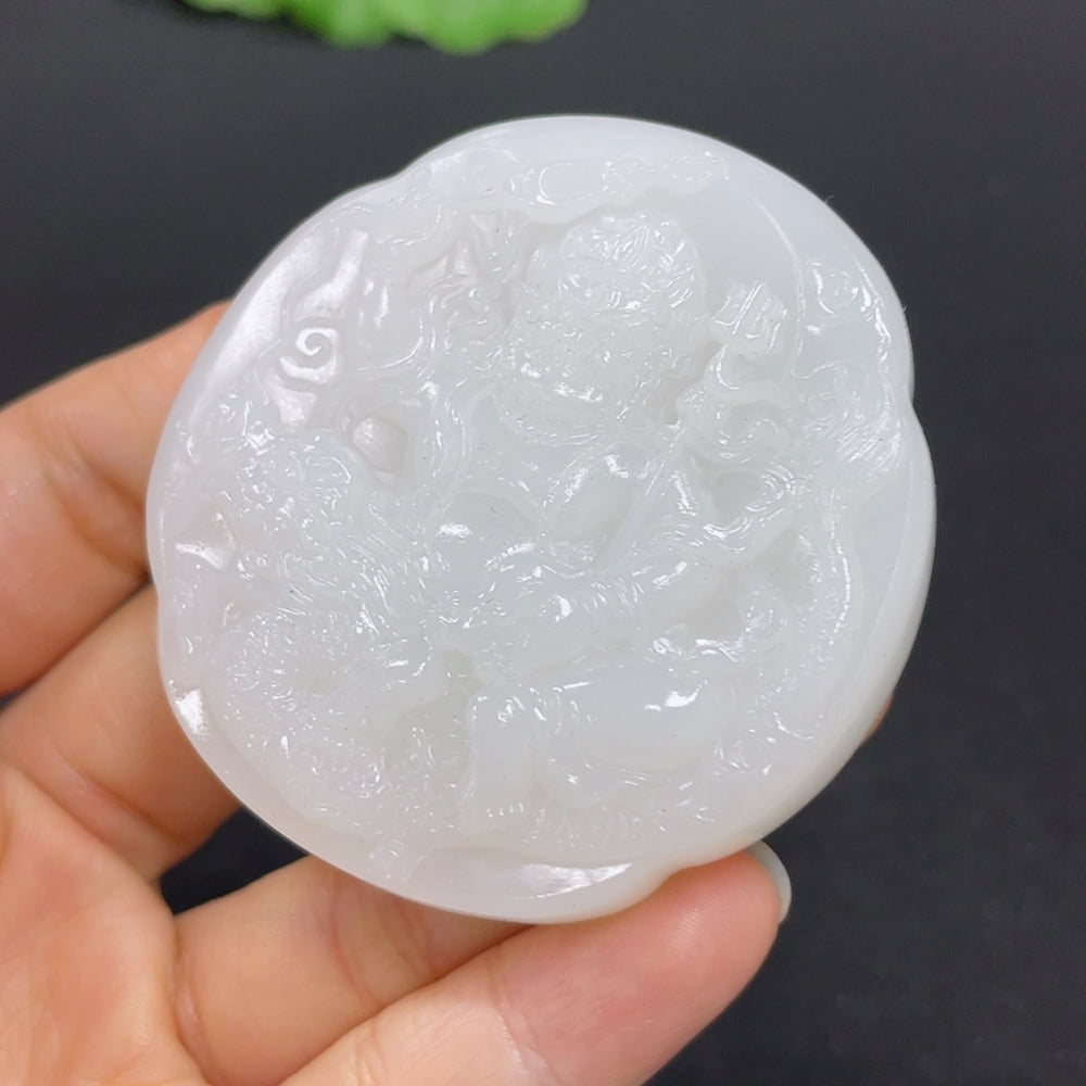 Hetian Jade Pendant - Fudō Myōō, Total Weight Approx. 64g