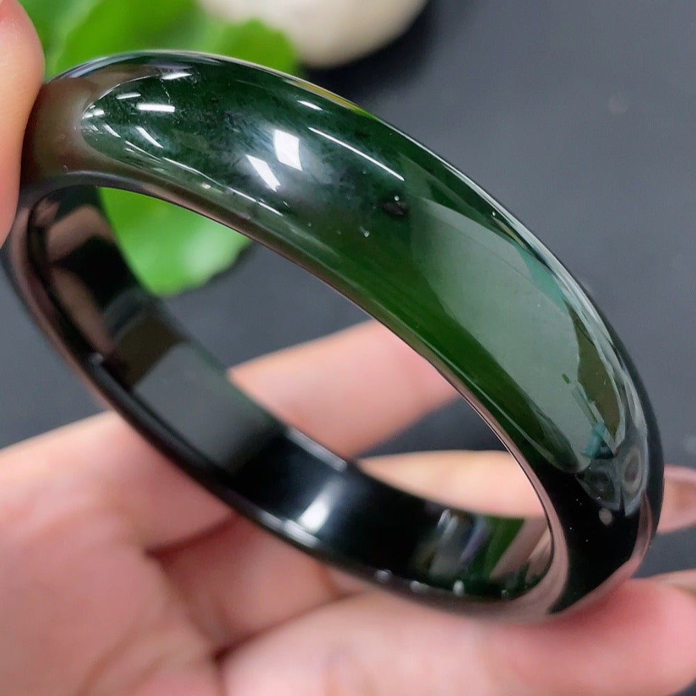 Hetian Jade Round Bracelet Size 58.1 Total Weight Approx. 51g Containing Other Mineral Components