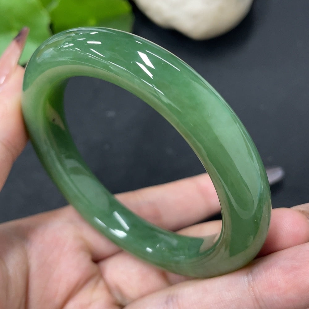 Hetian Jade Jasper Round Bracelet Size 54.1 Total Weight Approx. 53.8g