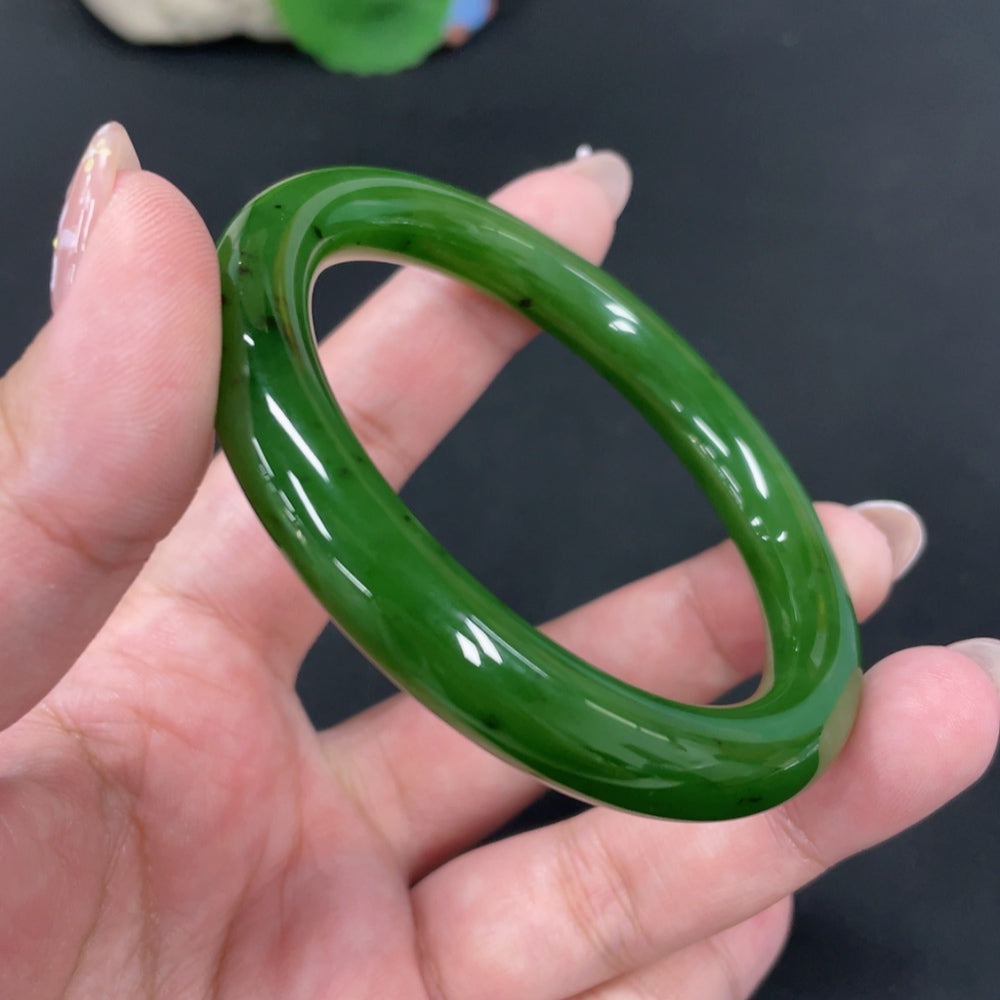 Hetian Jade Round Bangle Size 57.3 Total Weight Approx. 45.6g