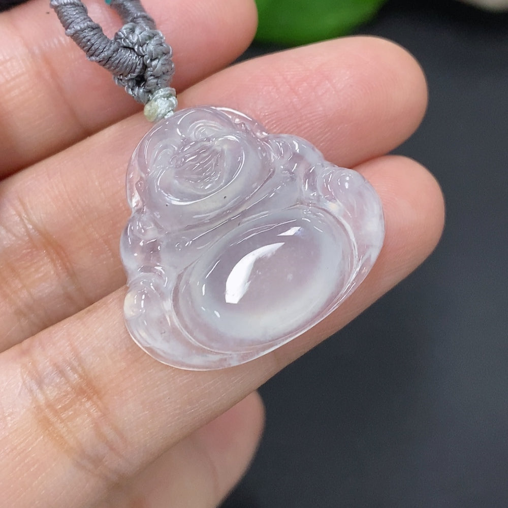 Jadeite Buddha Pendant Total Weight Including Rope Approximately 8g