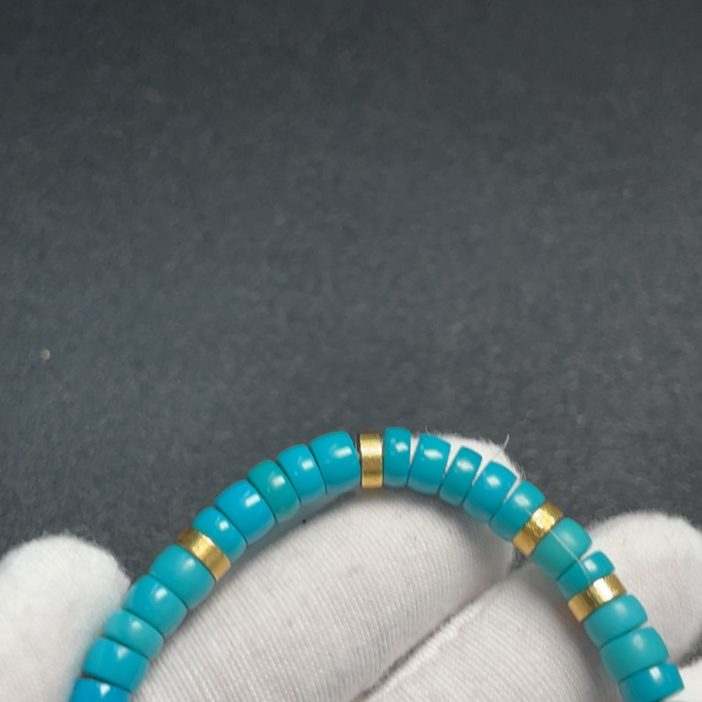 Turquoise Bracelet Total Weight Approx. 13.33g Size 6.2mm 18K Color Origin Undetermined