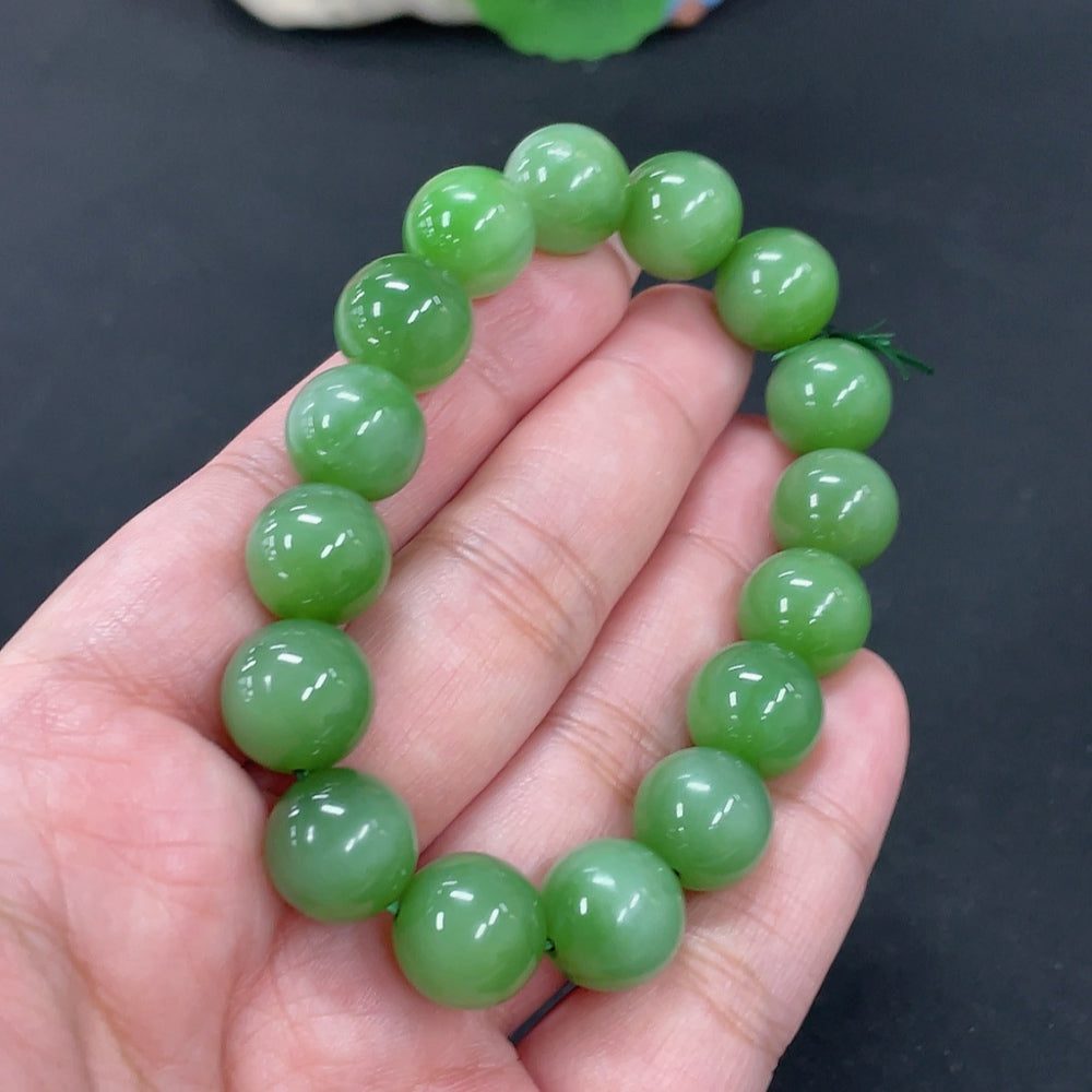 Hetian Jade Bracelet, Approx. 12mm, Total Weight About 43.6g