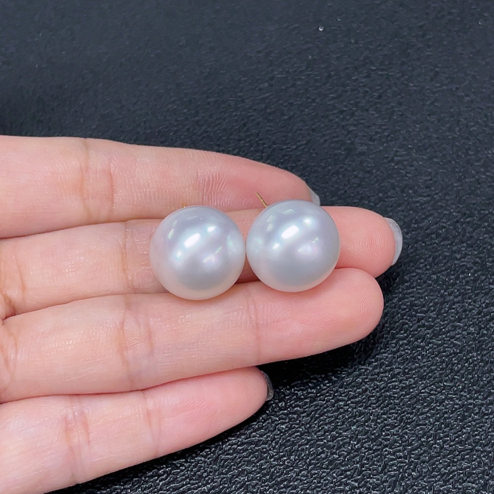 Seawater Pearl Earrings 18K Gold Approx