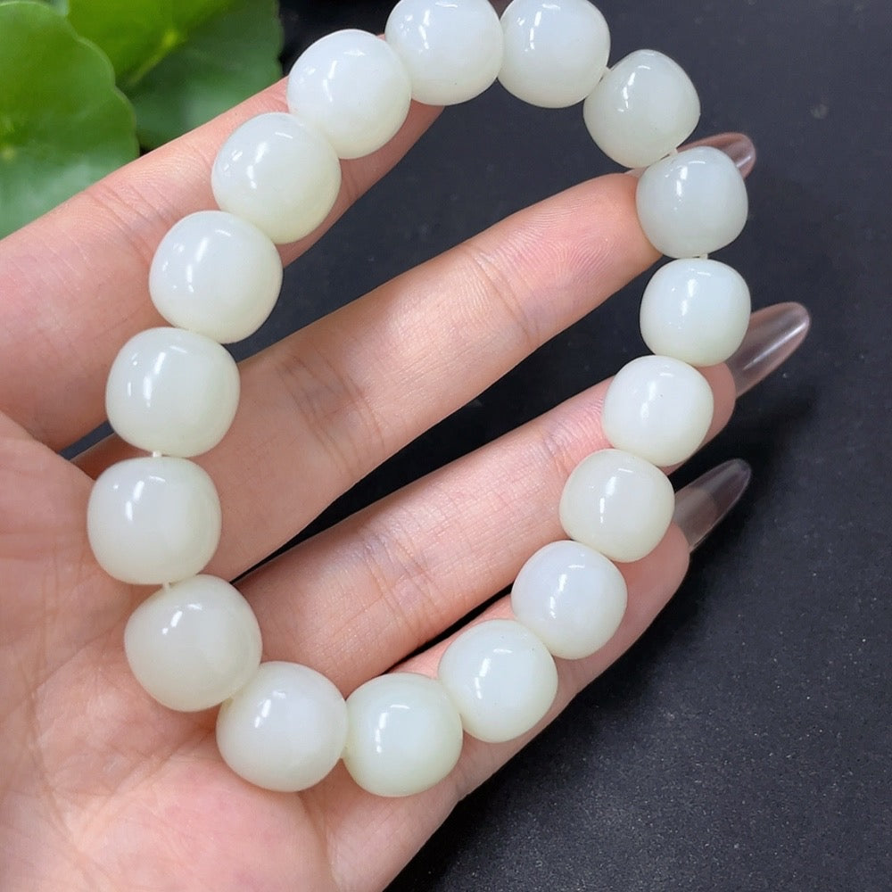 Hetian Jade Bracelet, approx. 11.5mm, total weight approx. 48.6g