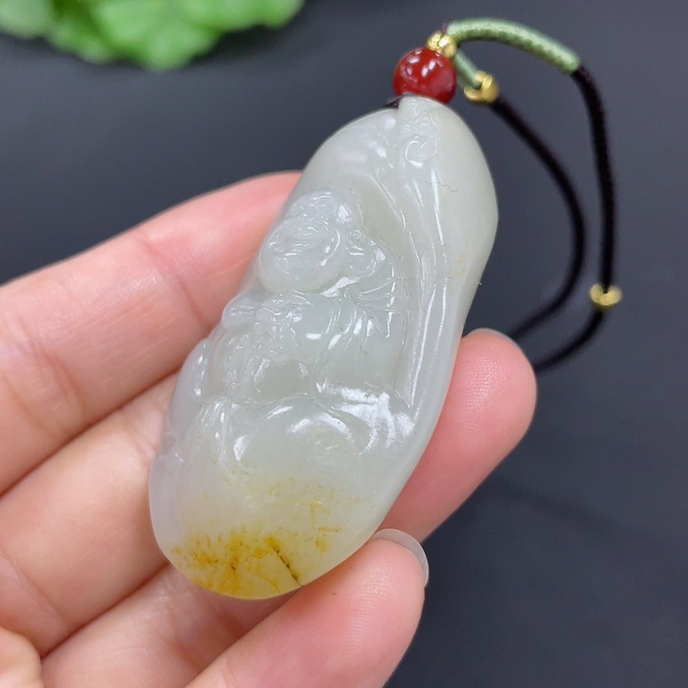 Hetian Jade Pendant - Buddha Figure