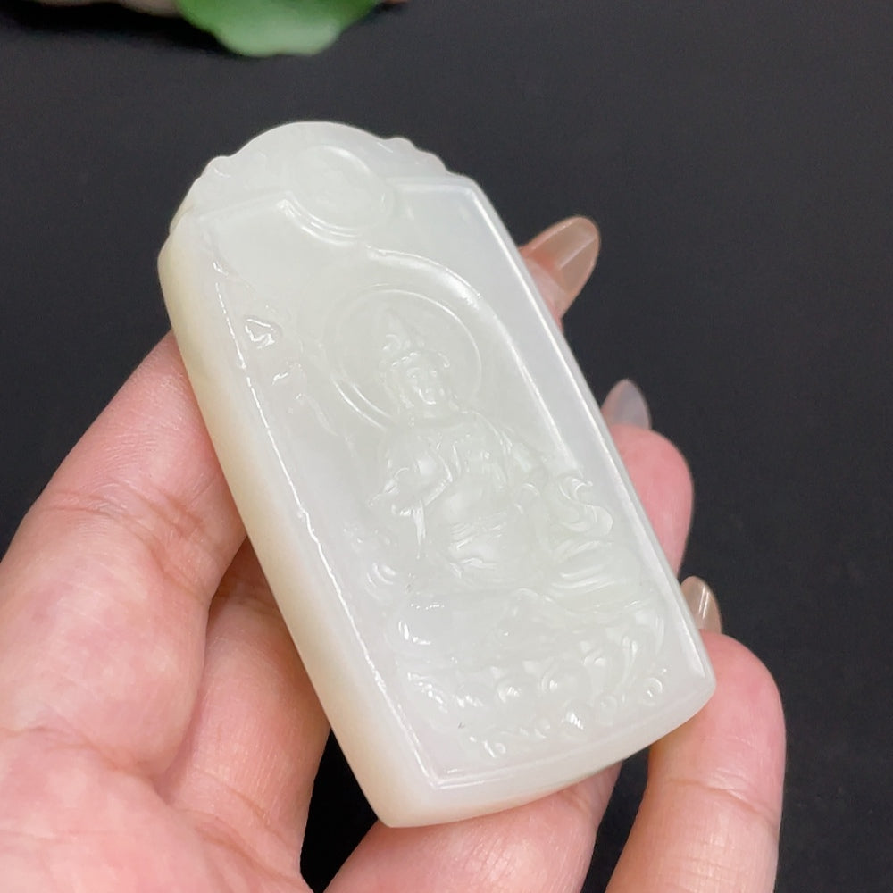 Hetian Jade Pendant Guanyin Total Weight Approx. 67.5g