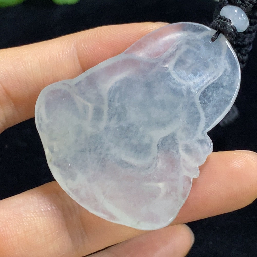 Jadeite Guanyin Pendant Total Weight Approx. 19.28g (Including Rope Weight)
