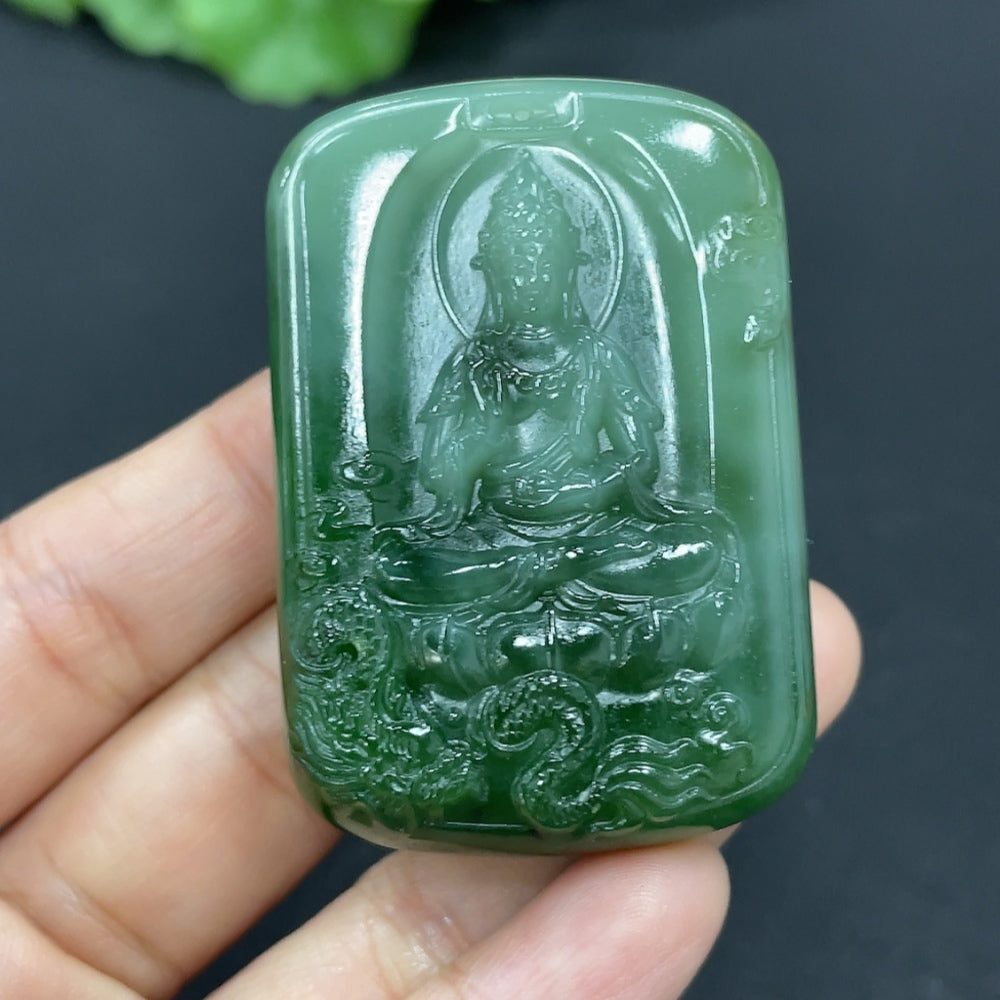 Hetian Jade Pendant Guanyin Total Weight Approx. 62g