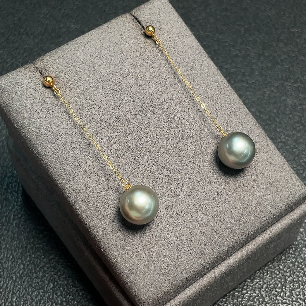 Seawater Pearl Earrings No Hallmark Surface Gold Content 75% Total Weight Approx. 3.12g Size Approx. 9.8mm