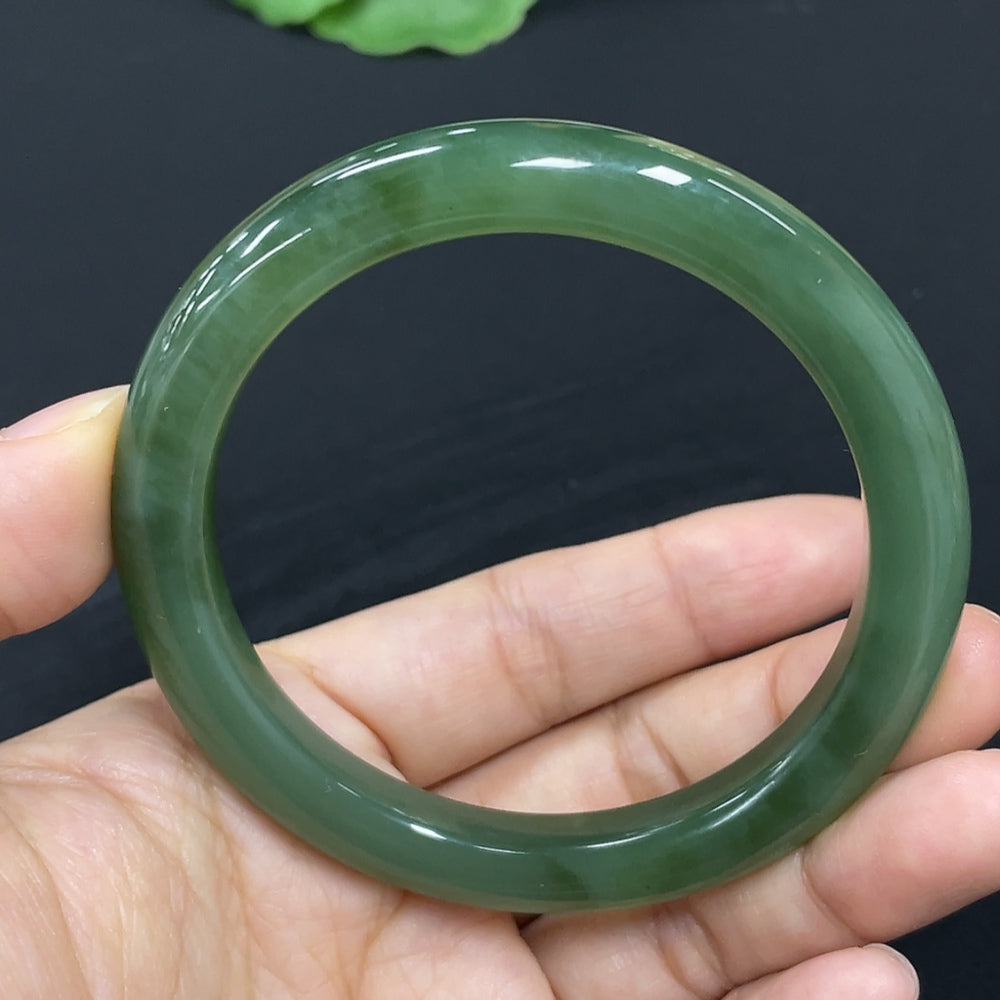 Hetian Jade Jasper Round Bracelet Size 54.7 Total Weight about 34.5g