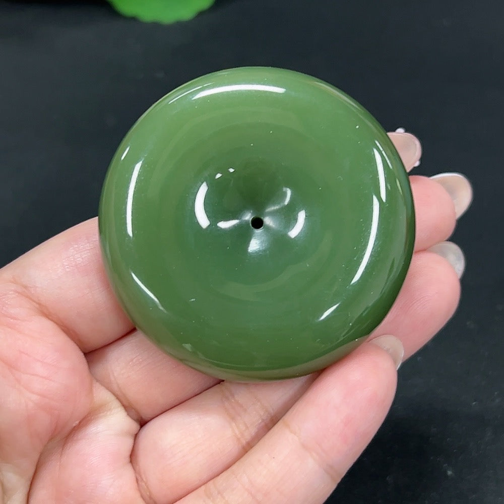 Hetian Jade Pendant Peace Button Total Weight Approx. 84.1g
