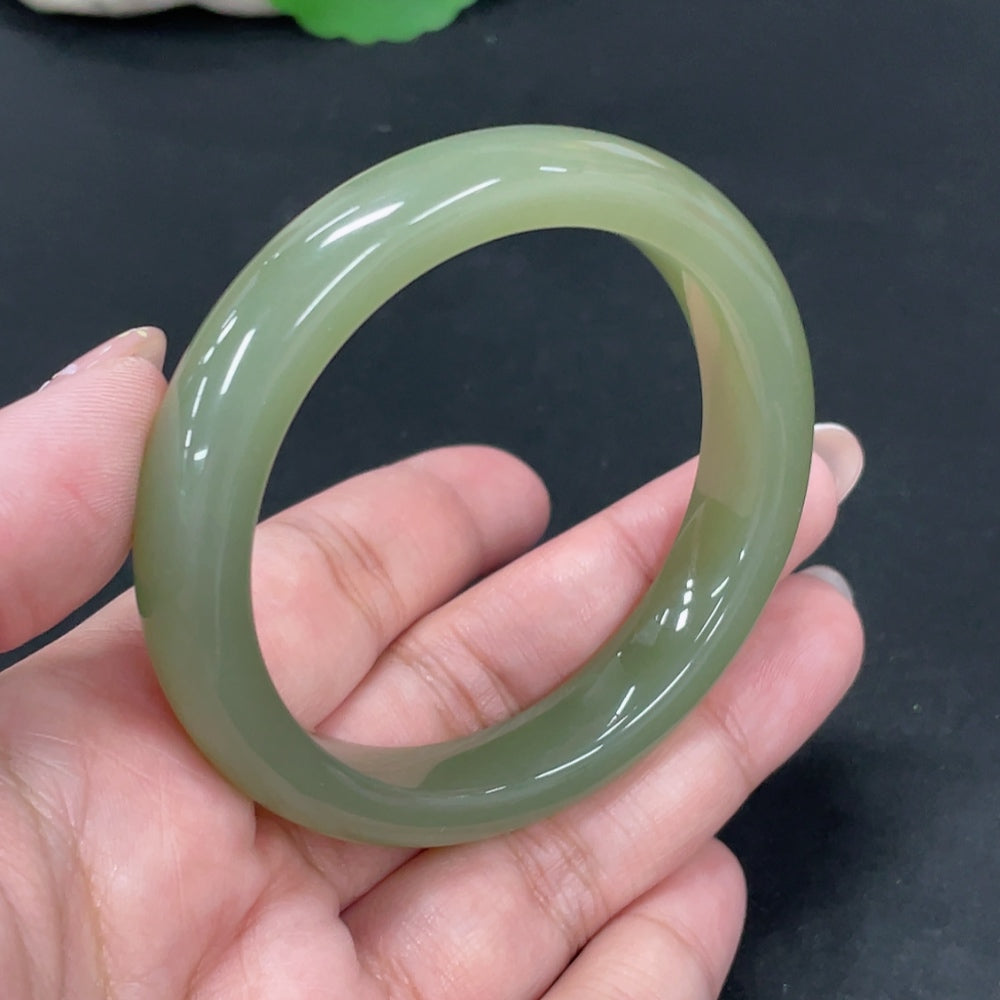 Hetian Jade Round Bracelet Size 54 Total Weight Approx. 47.2g