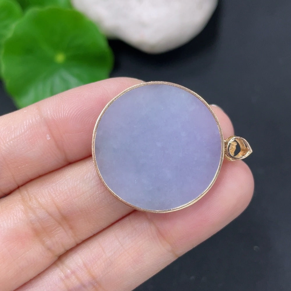 Jadeite Plain Pendant Necklace 18k Total Weight Approx. 5.08g