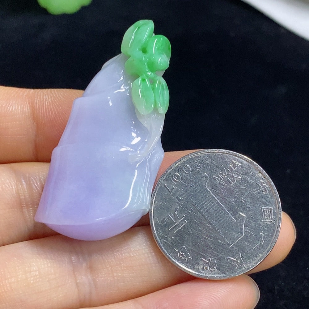 Jadeite Bamboo Pendant Total Weight Approx. 18.19g