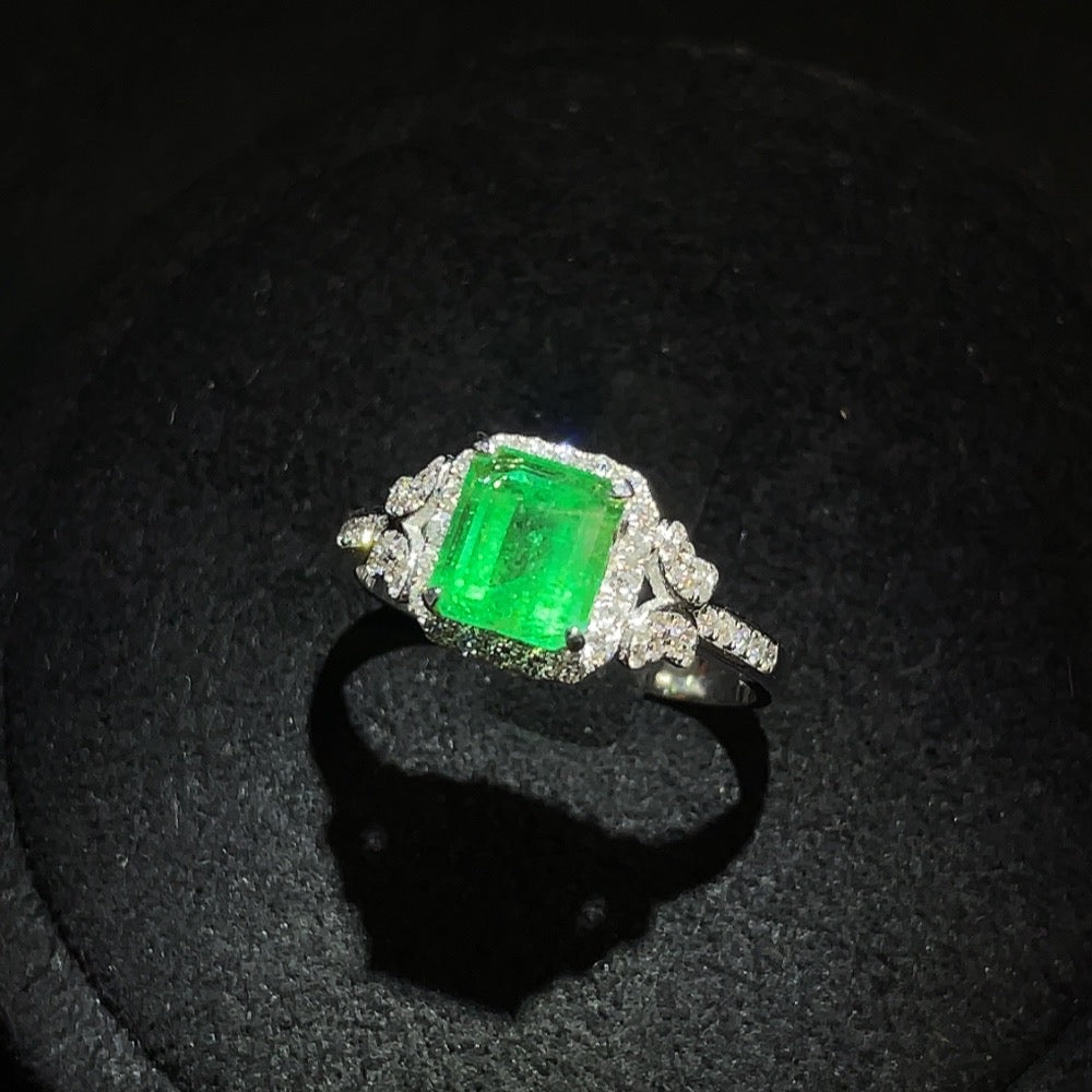Emerald Set Ring, 18K Gold, Size 18, Total Weight Approx. 3.25g, Clarity Enhanced