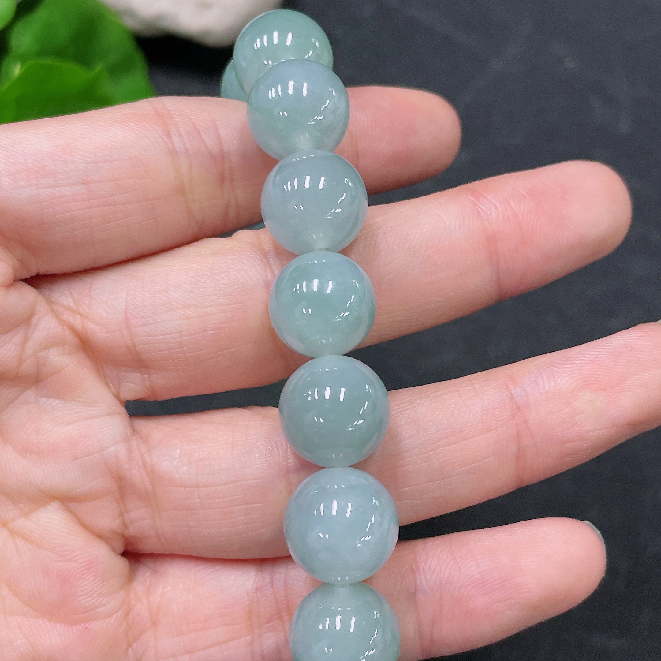 JadeiteBead Bracelet, Total Weight Approx. 52.13g, Size About 12.4mm