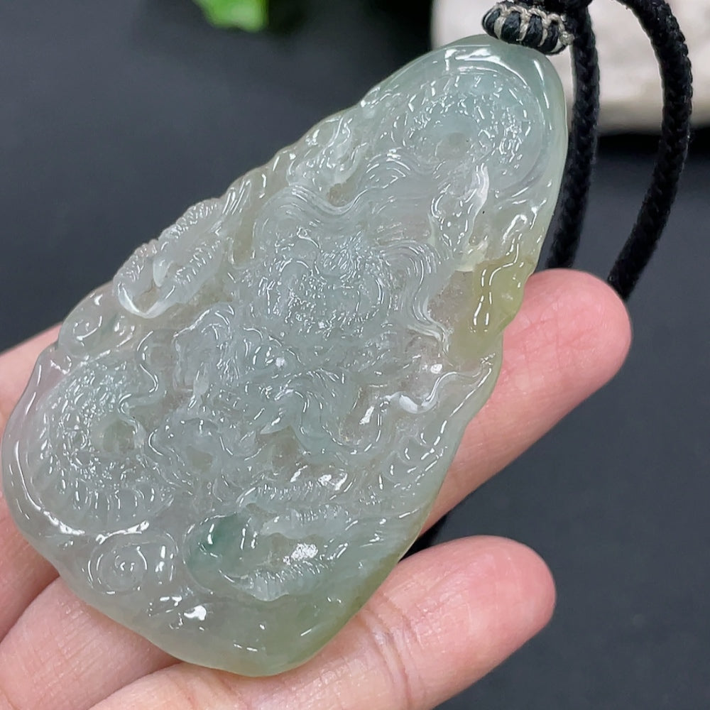 Jadeite Dragon Pendant Total Weight Approx. 28.8g