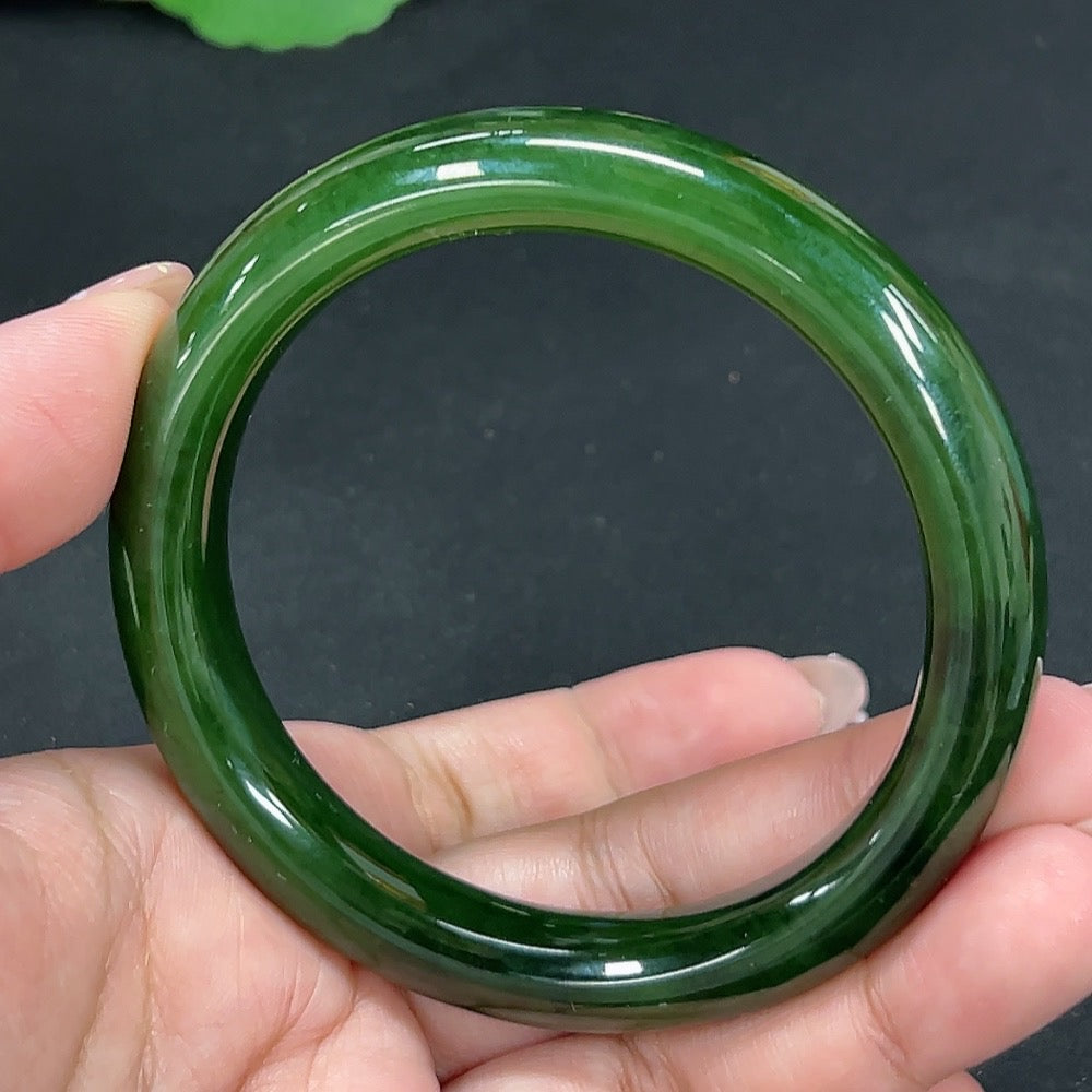 Hetian Jade Jasper Round Bracelet Size 59.2 Total Weight Approx. 55.2g