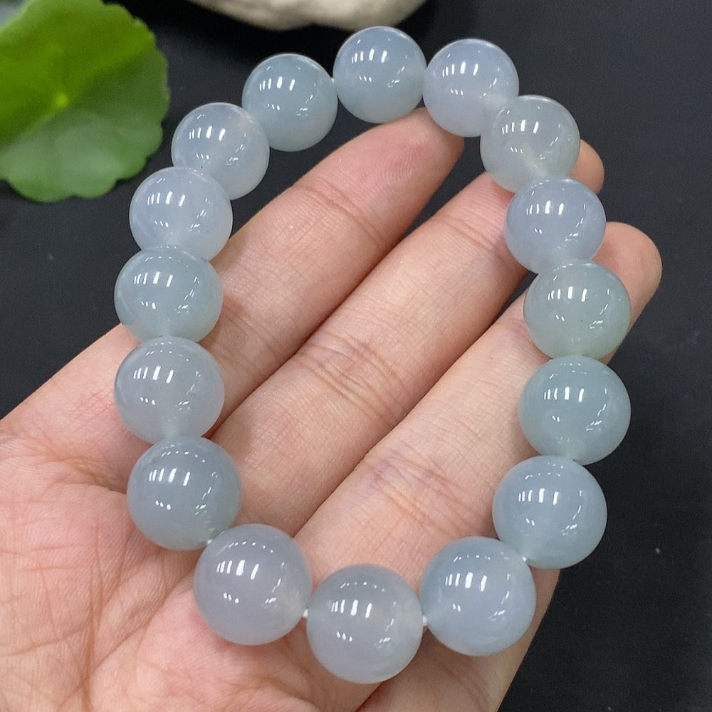 Jadeite Beads Bracelet, Approx. 12.3mm, Total Weight Approx. 51.62g