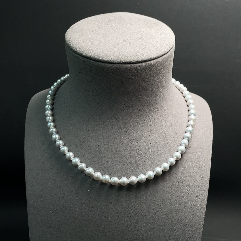 Seawater Pearl Necklace Non-Gold Color Origin Undetermined Size Approx. 6.8mm