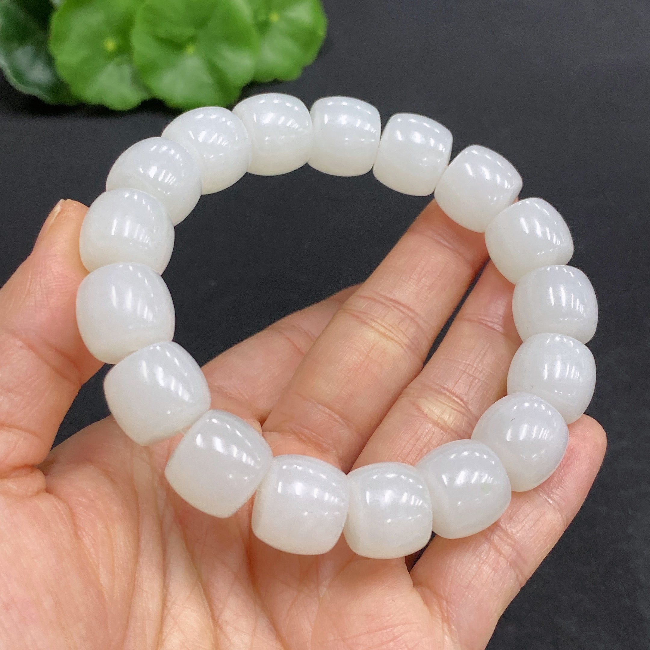 Hetian Jade Bracelet, Approx. 12.8mm, Total Weight Approx. 62.3g