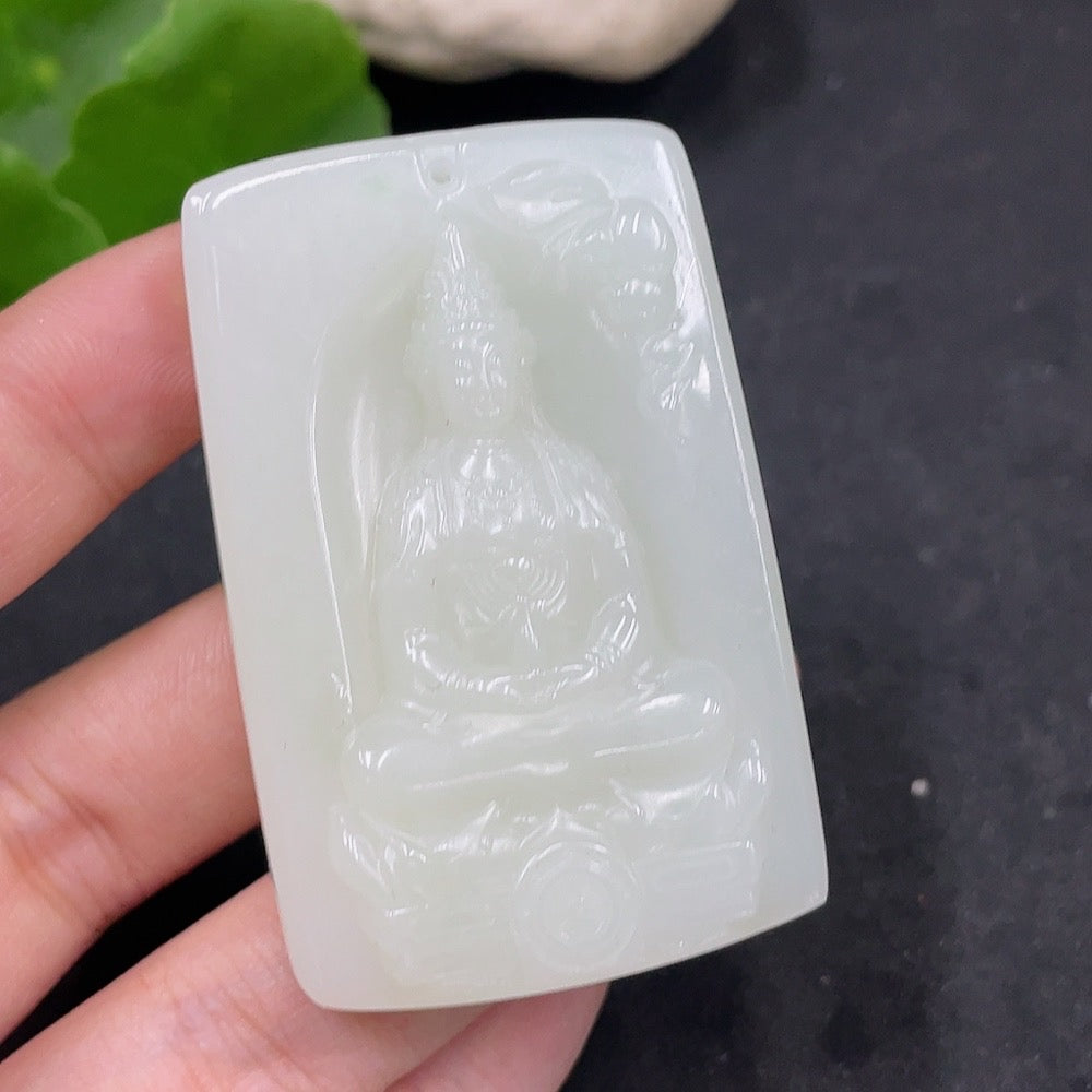 Hetian Jade Pendant Guanyin Total Weight Approx. 56.3g