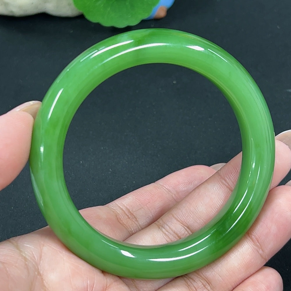 Hetian Jade Round Bracelet Size 57.1 Total Weight Approx. 58.9g