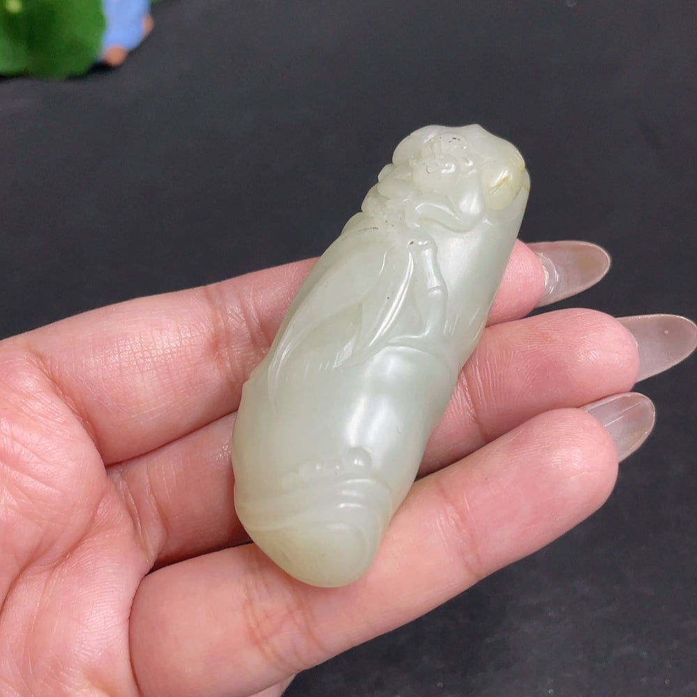 Hetian Jade Pendant, Continuous Ascend, Total Weight Approx. 52.7g, Undetermined Skin Color Origin