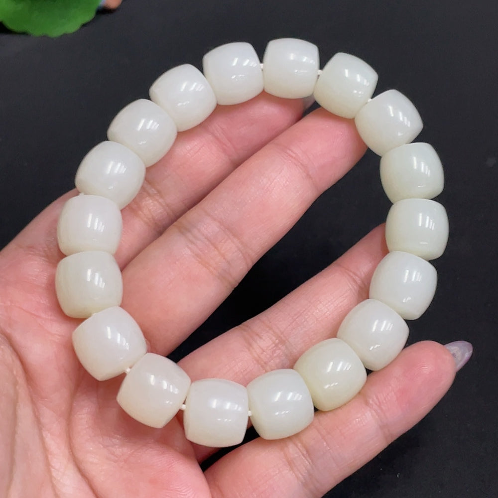 Hetian Jade Bracelet, Size Approx. 12.9mm, Total Weight Approx. 65g