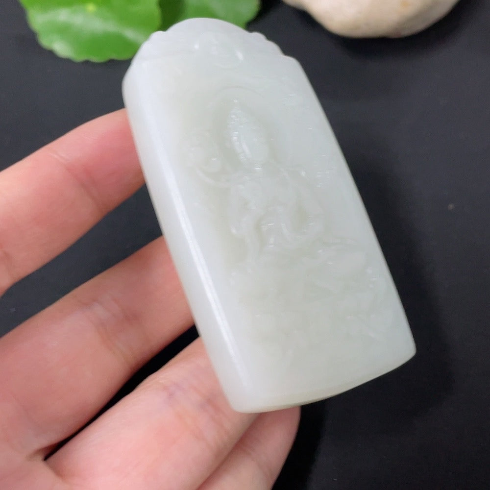 Hetian Jade Pendant Guanyin Total Weight About 58.9g