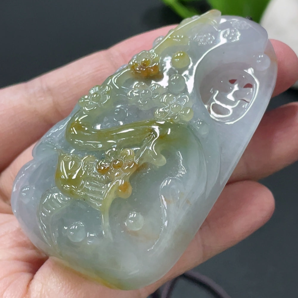 Jadeite Double Happiness Pendant