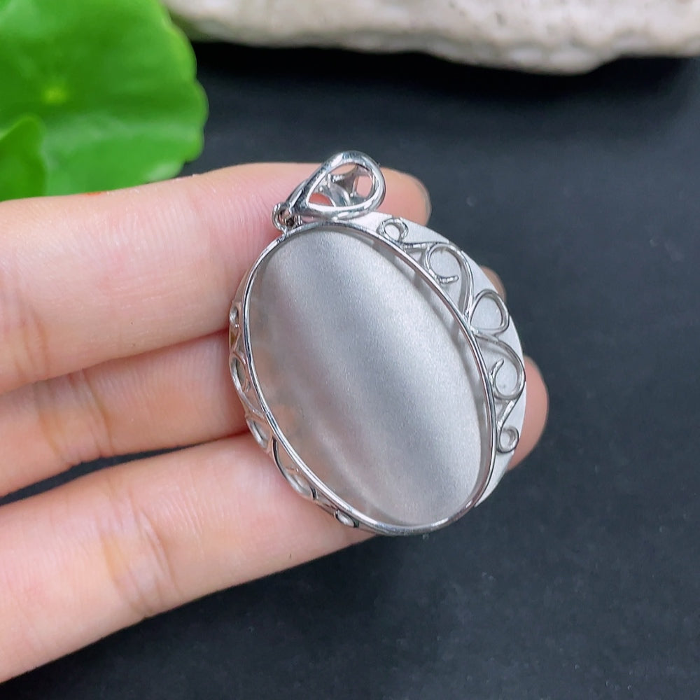Jadeite Pendant Total Weight Approx. 15.6g 18k with Diamond Accents