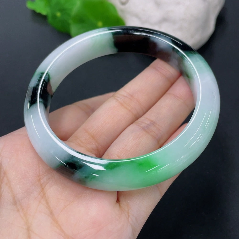 Jadeite Round Bracelet Size 56mm Total Weight Approx. 56.25g Including Other Mineral Components