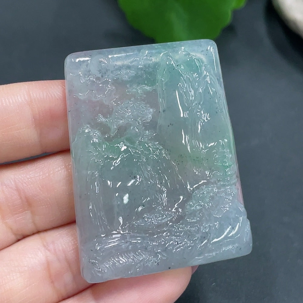 Jadeite Pendant Landscape Plaque Total Weight 33.499g