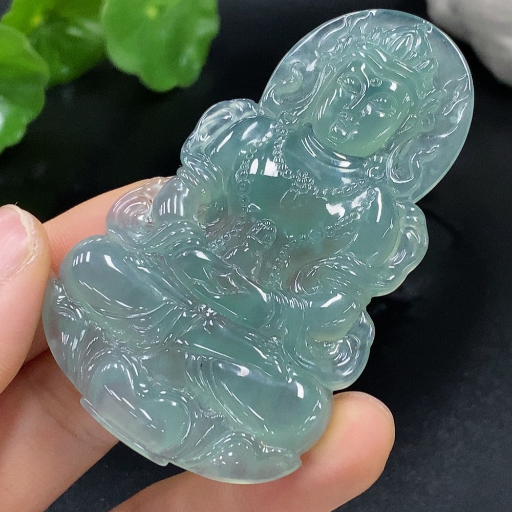 Jadeite Tara Pendant Total weight about 27.11g